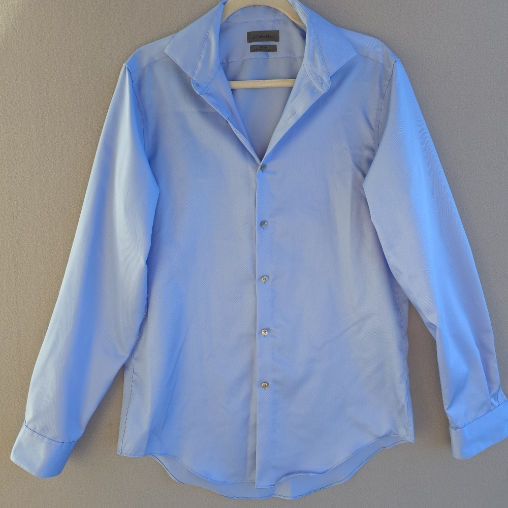 ck Calvin Klein Slim Fit Infinite Non-Iron Blue Button up 15.5  34/45